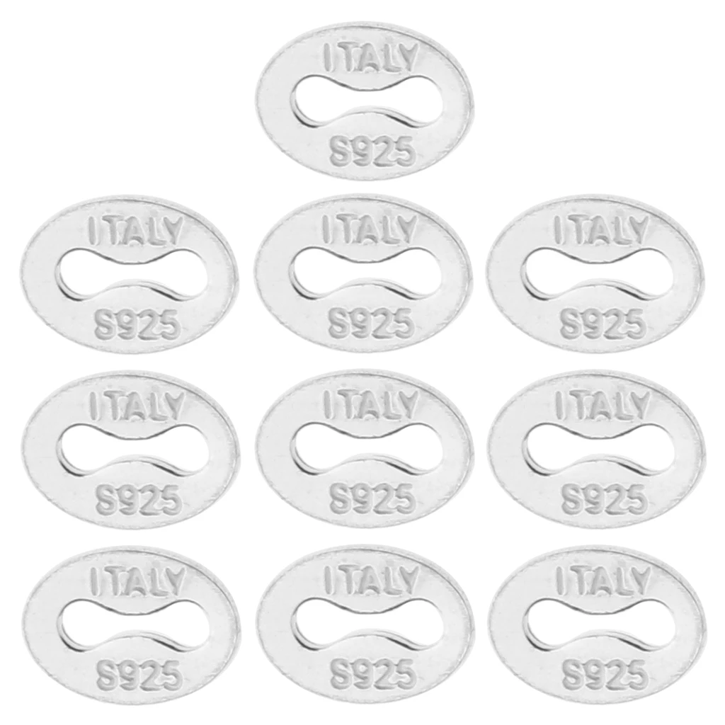 10pcs Chain Clasp End Caps Pure silver color 925 for Jewellery Findings Handcrafts