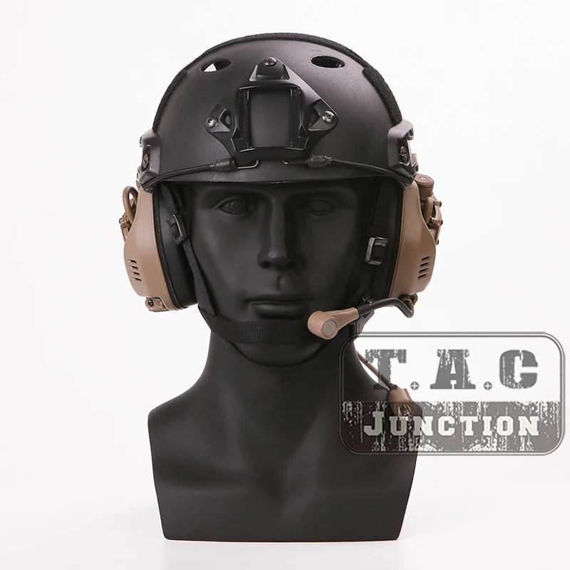 

FCS RAC Tactical Rail Attached Communication Headset Noise-Reduct Hearing Protection For Fast Maritime Sentryl High-Cut Helmet