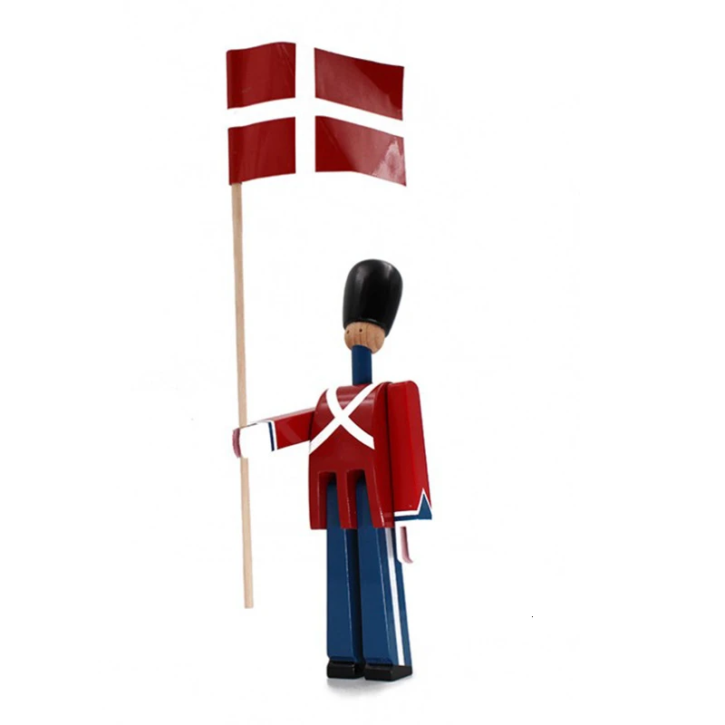 Скандинавский датский солдат деревянная отделка креативный дом Детская модель украшение дома кукольная декорация сделанный вручную из массива дерева - Цвет: Pic color
