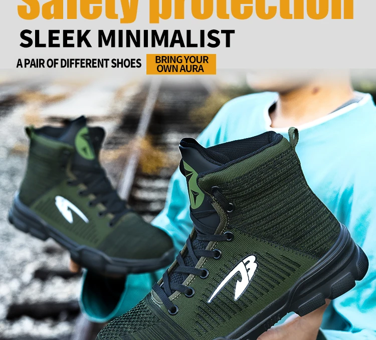 Men Work Safety Boots Indestructible Shoes Outdoors Steel Toe Safety Shoes For Men Work Safety Boot Puncture Proof Sneakers
