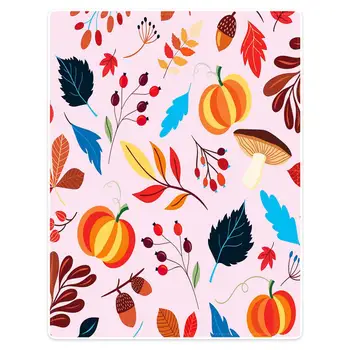 

HommomH 60 "X80" blanket throw comfortable warm soft plush sofa throw cartoon leaves pumpkin pattern