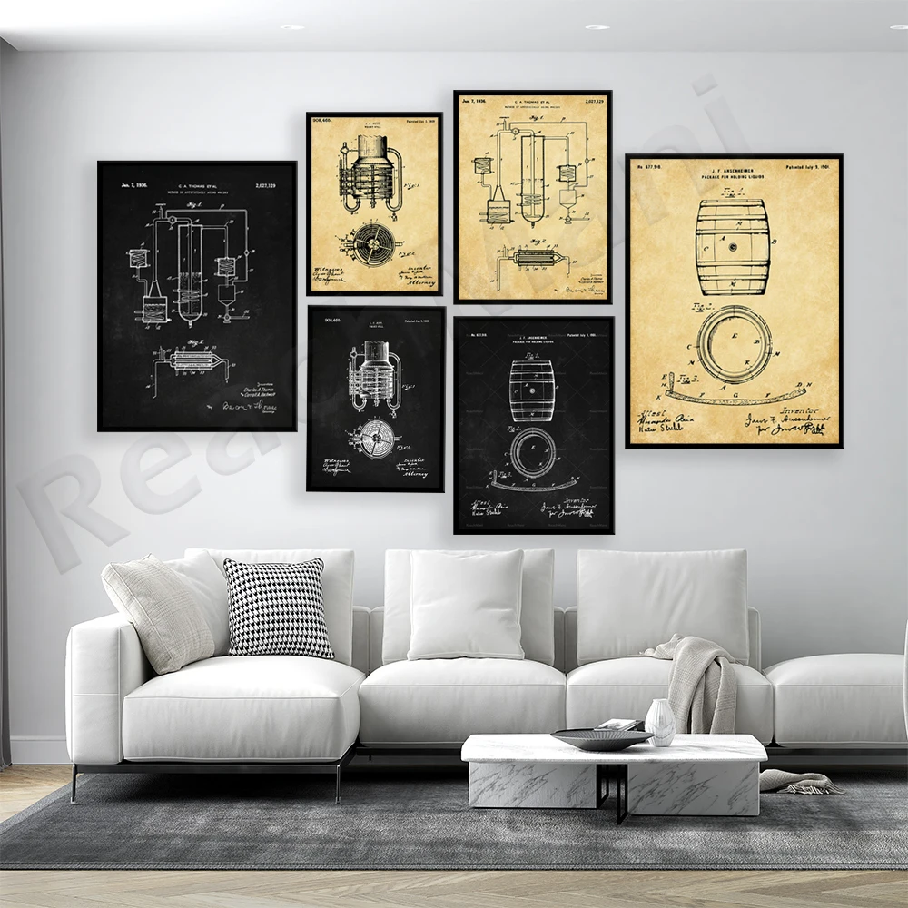 

Whiskey patent typography, whiskey invention, vintage whiskey, bourbon, whiskey industry, bar wall decor poster