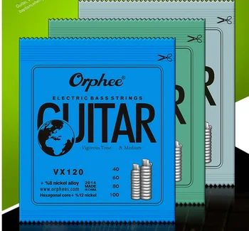 

Orphee VX120/130/140 4/5/6 Bass Strings Electric Bass Strings Hexagonal Carbon Steel Nickel Alloy Wire Guitar Bass / 100pcs