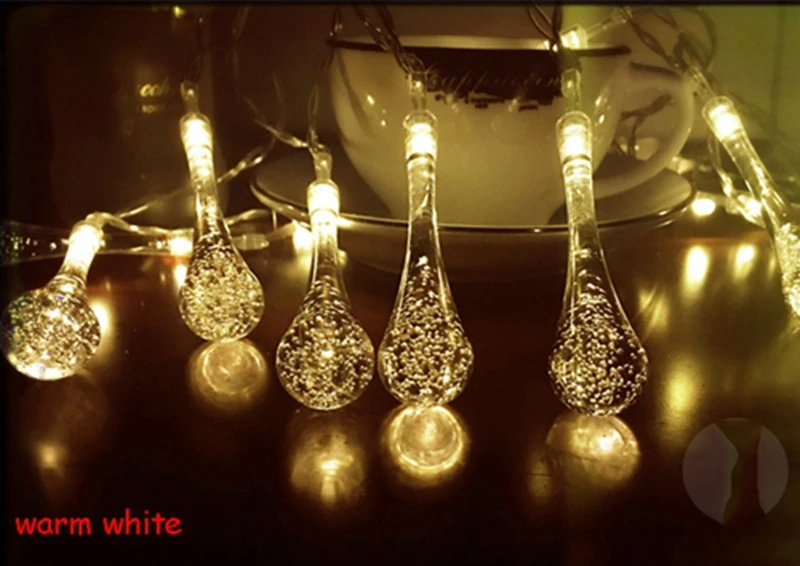 Капли воды Свет Строка 10 м/20 м Led110V/220 В Рождество Свадьба Сад Новый год вечерние украшения