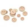 50Pcs 2Hole Natural Wooden Buttons handmade with love wood Button For Scrapbooking Craft DIY Baby Clothing Sewing Accessories 4
