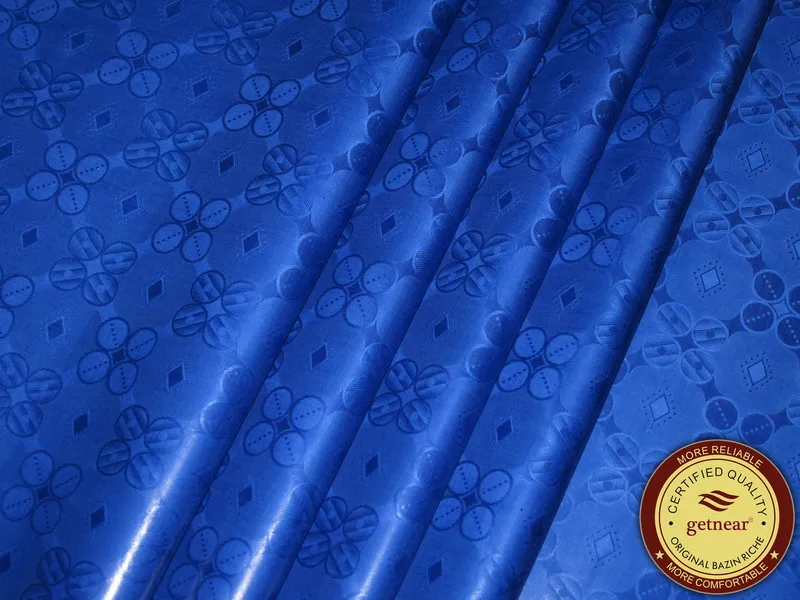 Лидер продаж морская парча высокое качество Базен Riche 10 ярдов/сумка ткань для одежды в африканском стиле Shadda - Цвет: E Royal blue