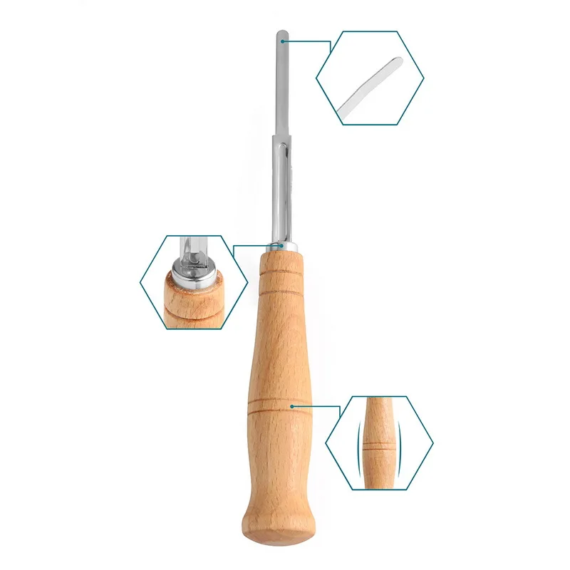 Wooden Bread Cutter Bakery Scraper Bread Knife/Slicer/Cutter Dough Breads Scoring with Blades and Cover Baking Accessories