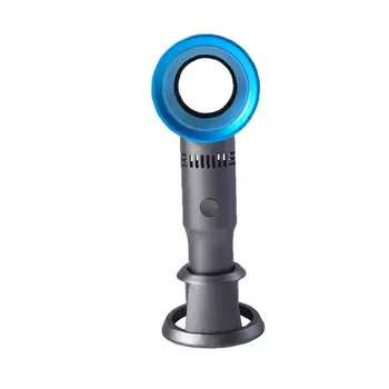 

1PC Portable Handheld Fan Mini Leafless Fan Leafless Fan Bladeless Rechargeable Usb Personal Radiator Safe Desktop Fan Blue
