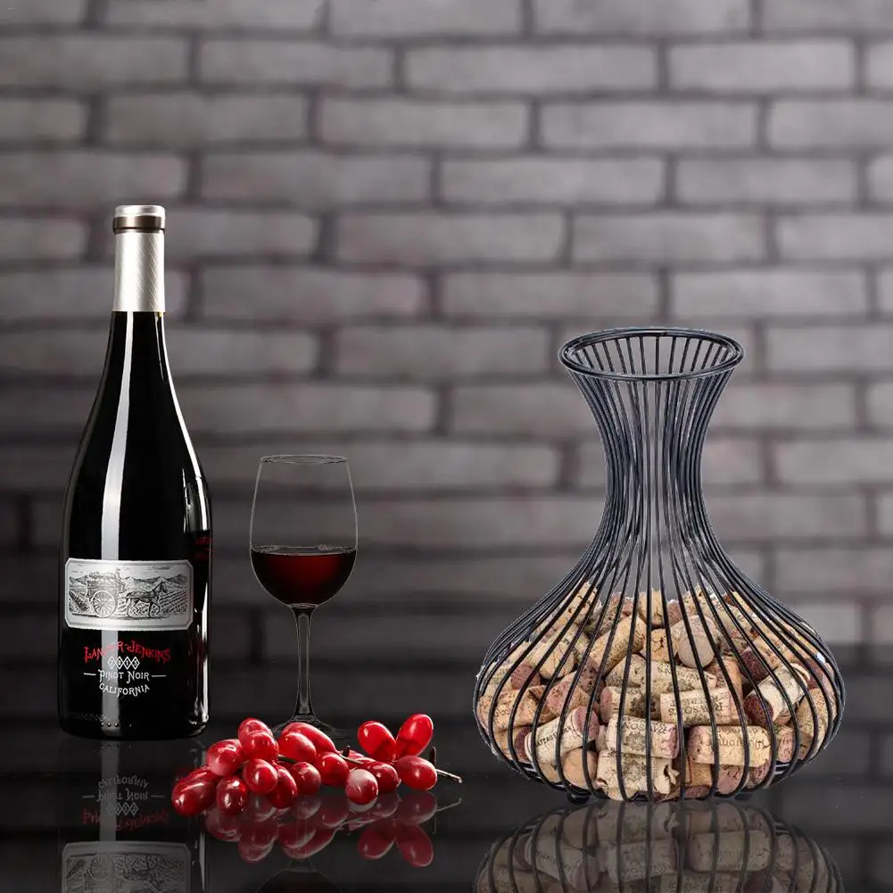 Wine Rack Cork Container Bottle Wine Holder Metal Mesh Kitchen Bar Metal Wine Craft Christmas Gift Handcraft Animal Wine Stand