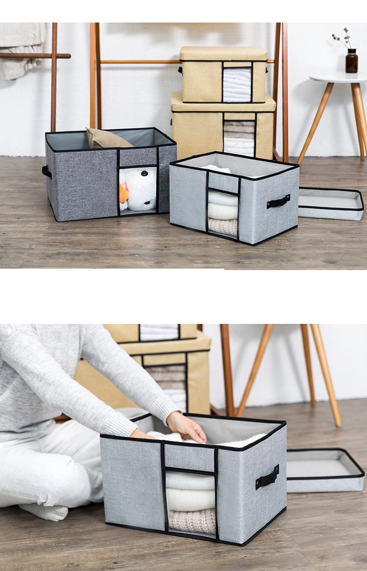 Family Save Space Foldable Clothes Organizer Home toy Storage Box Quilt Storage Bag Quilt Bag Holder perspective Organizer