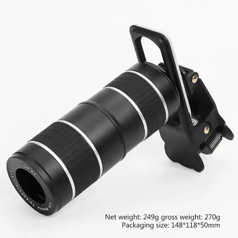 HD 4K мобильный телескоп 12x Ultra Zoom телефото широкоугольный Макросъемка эффект «рыбий глаз» линзы для объектива камеры для смартфона iPhone