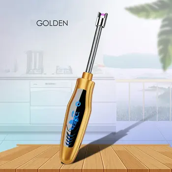 

Rechargeable USB Kitchen Lighter Windproof Electronic Cigarette Lighters Plasma Pulsed Arc Flameless Lighter with Led Screen