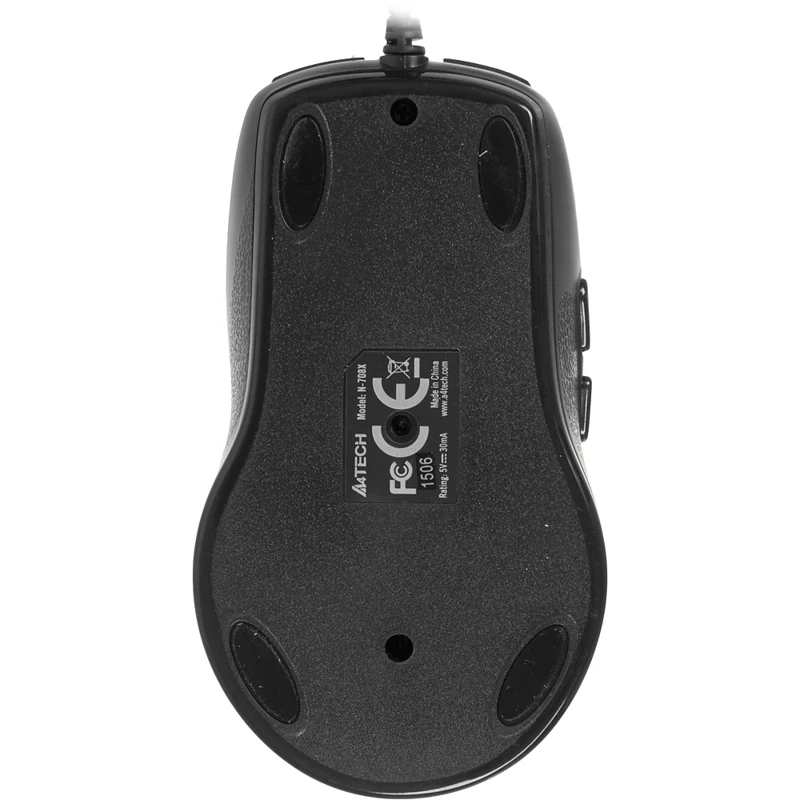 Мышь A4 V-Track Padless N-708X-1, проводная, USB, серый