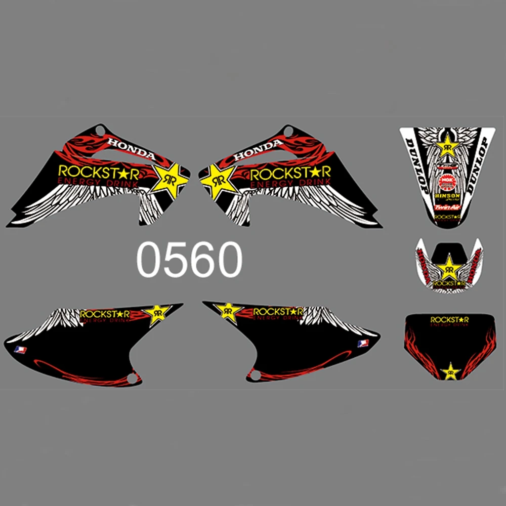 Для HONDA CRFTRAIL 150 CRFTRAIL 230 2003-2007 Full graphics наклейки набор пользовательских цифр имя Глянцевые Наклейки водонепроницаемые