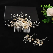 BUFEI HP177 китайские свадебные аксессуары для волос свадебные шпильки для волос свадебная тиара декоративные жемчужные бисерные гребни невесты ювелирные изделия