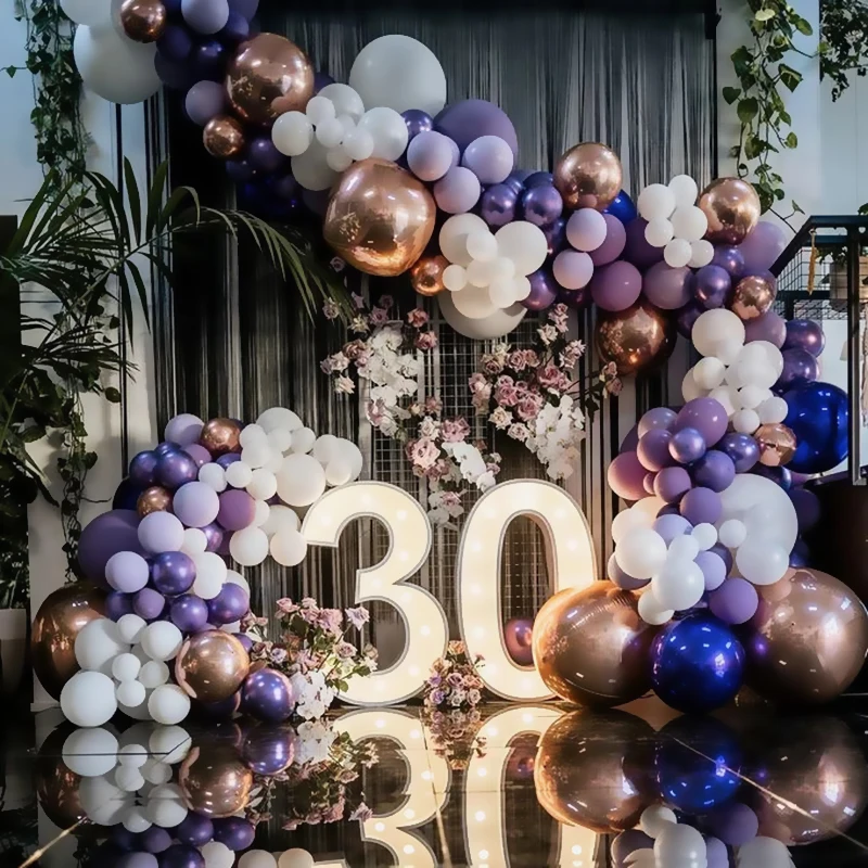 

5" 10" 12" Chrome Metal Purple Balloon Matt Solid Color Dark Light Purple White Wedding Birthday Party Decoration Helium Balloon