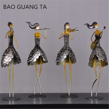 

BAO GUANG TA Metal Female band Model Home Decor Showcase Crafts Set Figurines Halloween Christmas Wedding Decor Gift A1920