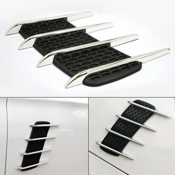 

1 Pair Car Auto Side Door Shark Gill Simulation Air Flow Vent Fender Decoration Durable Sticker B88