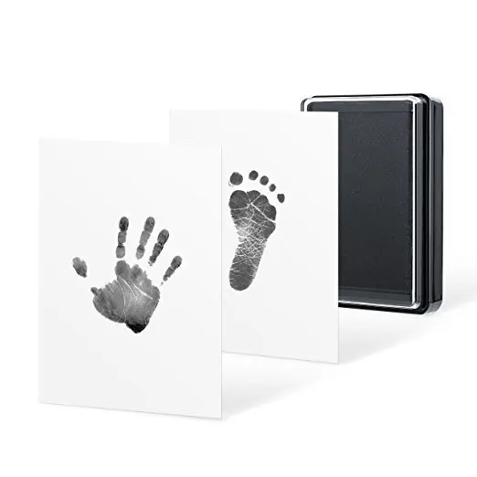 Baby Souvenirs Baby Footprints Handprint Ink Pads Photo Frame Pad Inkless Wipe bebes Kit-Hand Foot Print Keepsake Newborn Footprint Handprint hand & footprint makers at home	 Baby Souvenirs