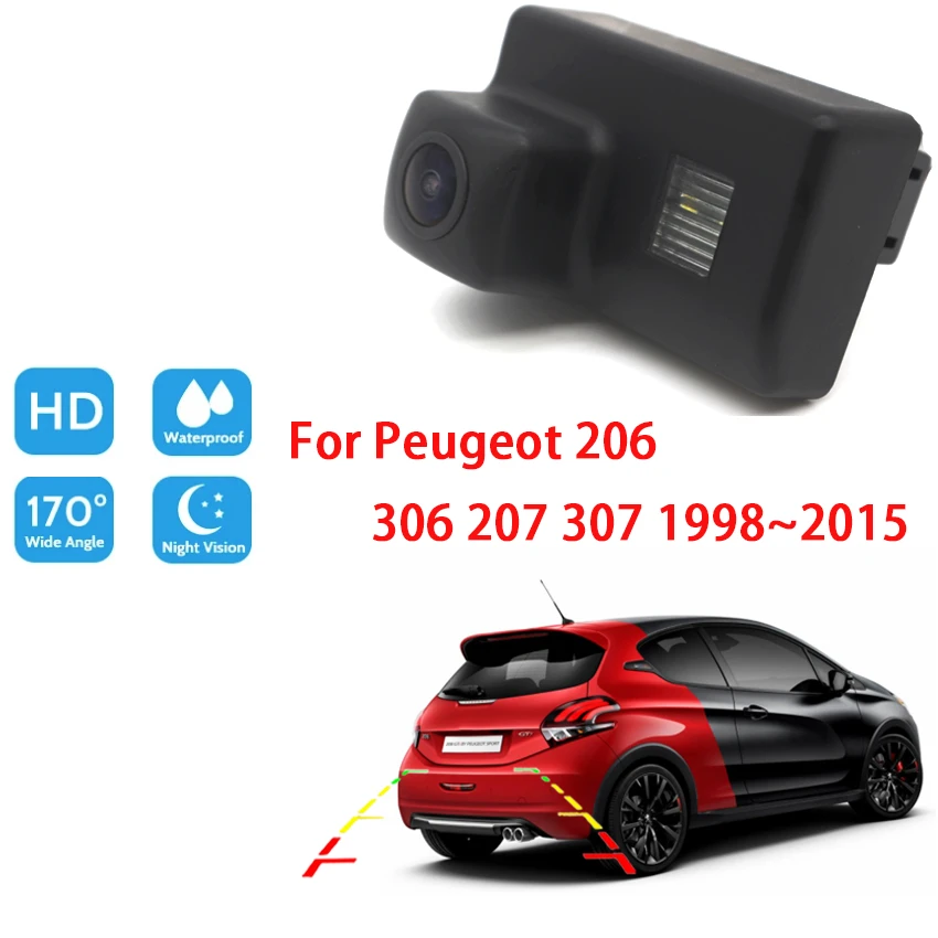 wireless backup camera for car Car Rear View Reverse Parking Camera For Peugeot 206 306 207 307 1998 ~ 2015 CCD Full HD Night Vision Waterproof Backup Camera reverse camera for car