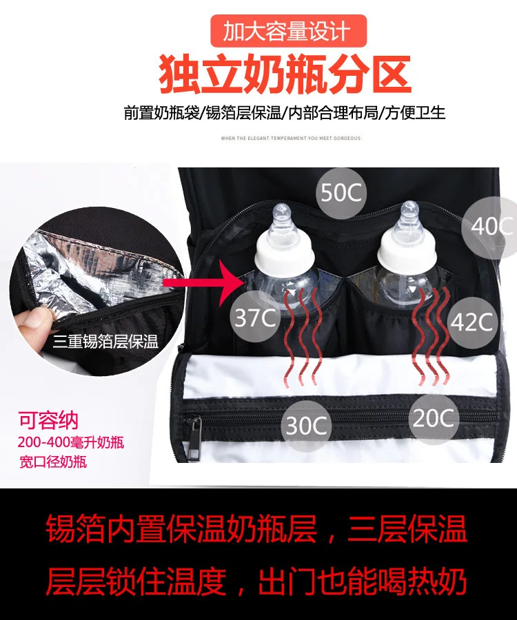 Diaper Bag Upgraded Fashion Quilted Shoulder Diaper Bag Multi-functional Large-Volume Diaper Bag Maternity Package