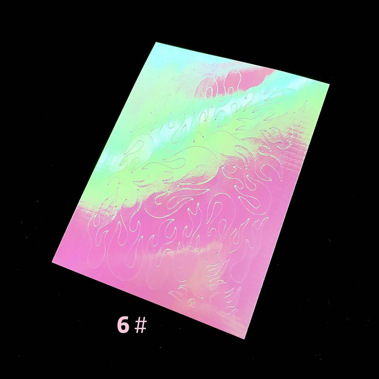 6 Fire Nail Holographic Strip Tape Nail Art Stickers Thin Laser Silver Stripe Sticker DIY Foil Decal Sticker - Цвет: 6