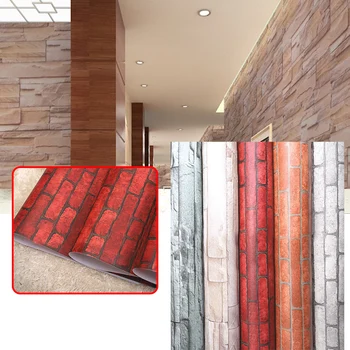 

Brick Style Wallpaper DIY Wall Sticker Panels Decal Waterproof Home Decor