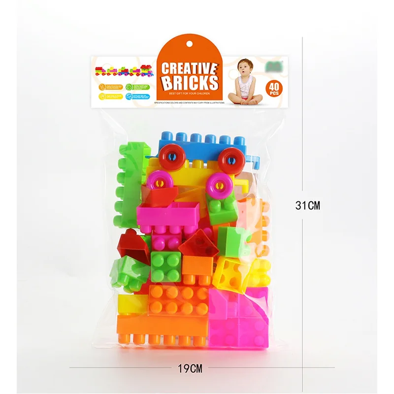

40 PCs Large Size CHILDREN'S Rucksack Building Blocks Educational Building Blocks Toy Disassembly Building Blocks Bag Building B