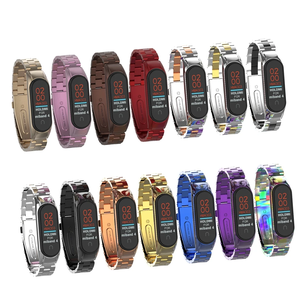 Металлический ремешок для mi band 4, стальные браслеты из нержавеющей стали для Xiaomi mi Band 3, умный Браслет для mi band 4, nfc, ремешок на запястье для женщин и мужчин
