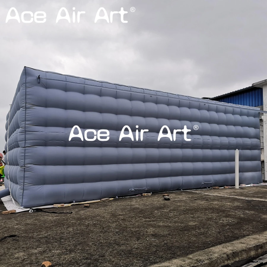  portable giant blow up inflatable grey cube tent structure for outdoor events