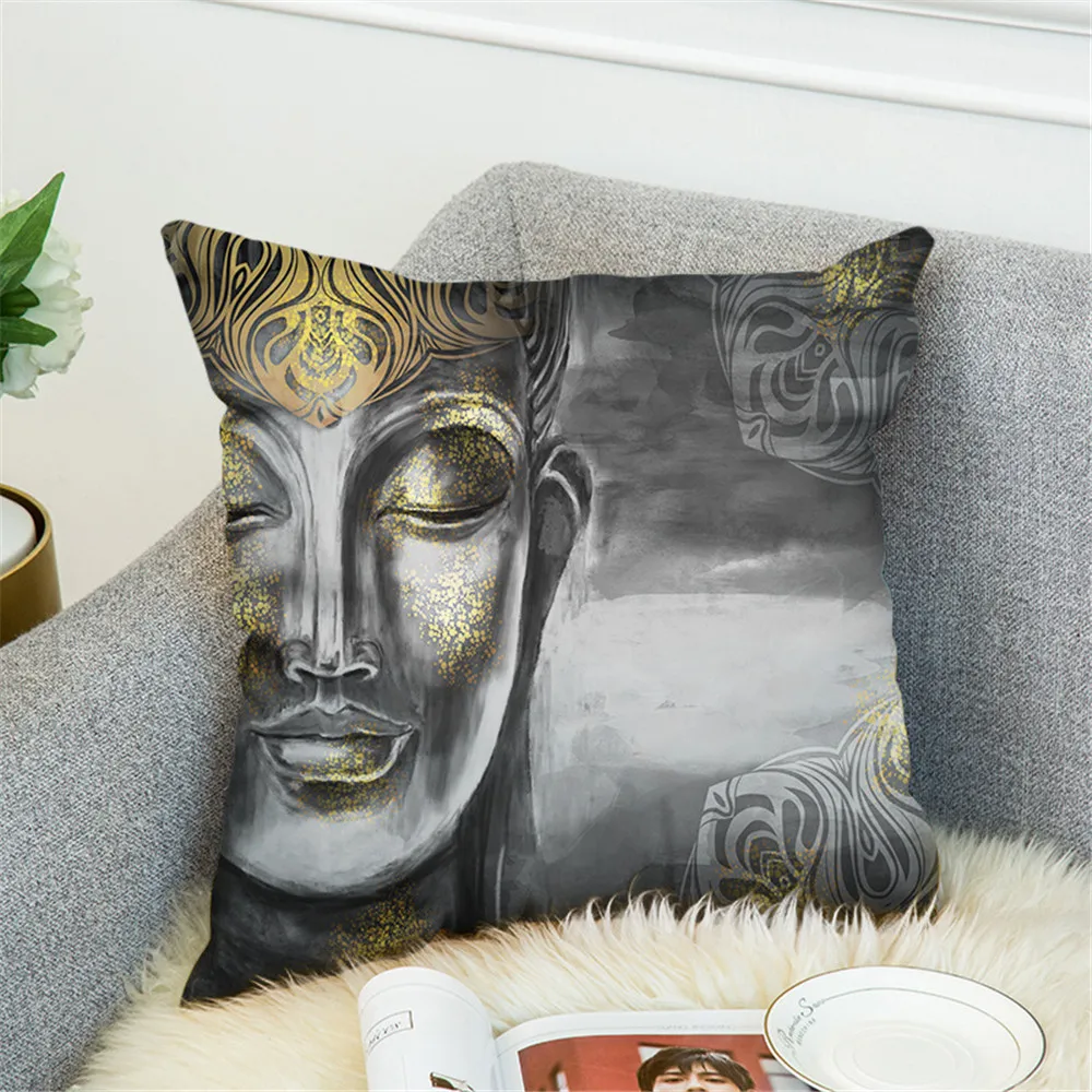Double-sided printing Religion Ethnic Cushion Cover African Style Pillow Case Linen Cotton Color Cloth for Sofa Throw Pillows
