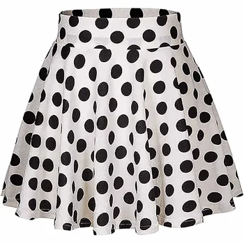 

Autumn High Waist Skirts Women Fashion Polka Dot Pleated Skirt Student Mini Skirts