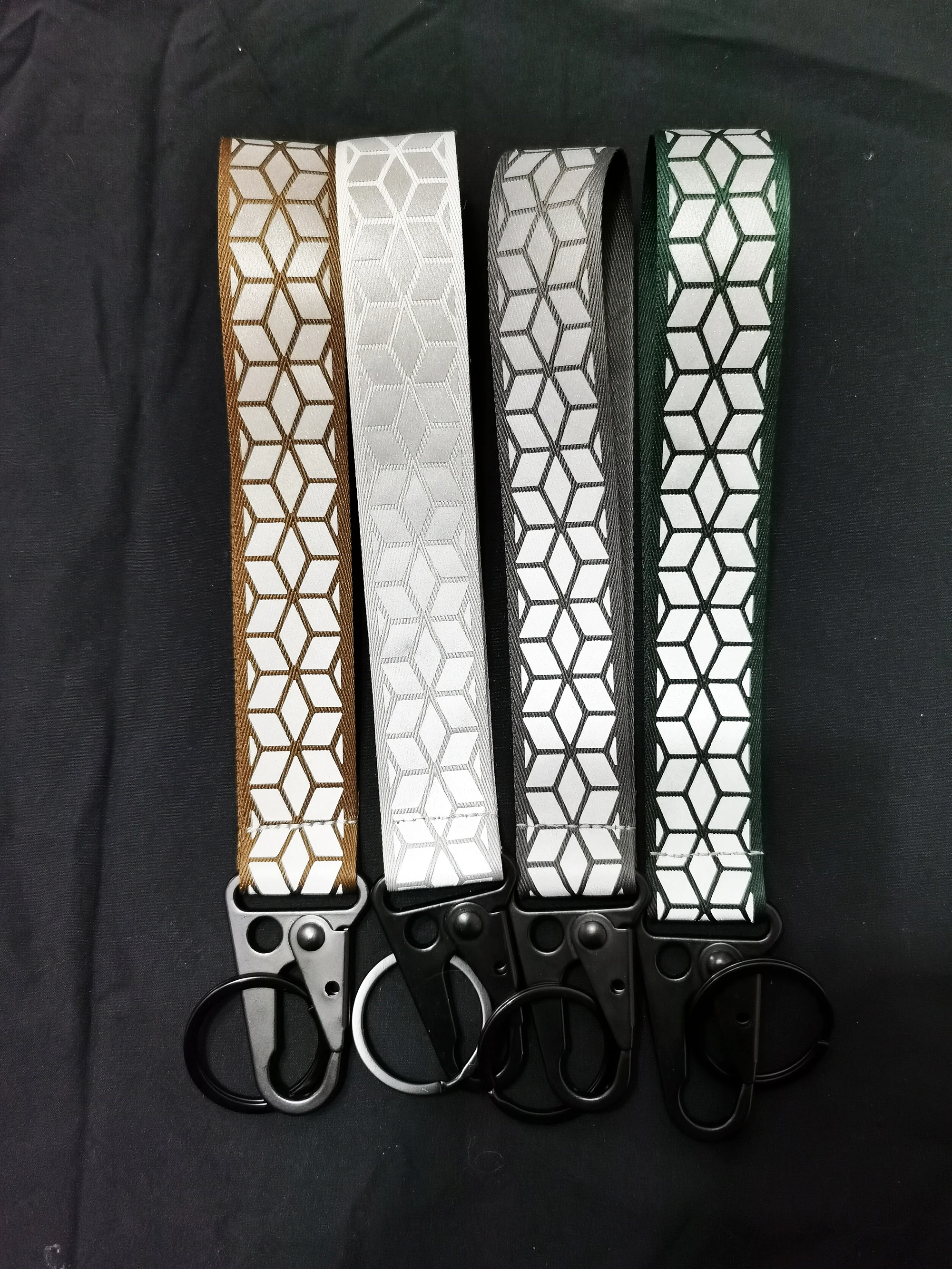 Car Reflective Keychains High Visibility Webbing Material For Bag Pendant Accessories 2.5cm