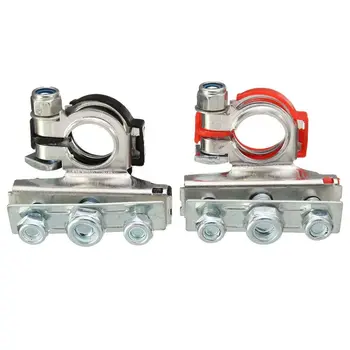 

2x Positive & Negative Battery Terminals Connectors Clamps Car Van Motorhome