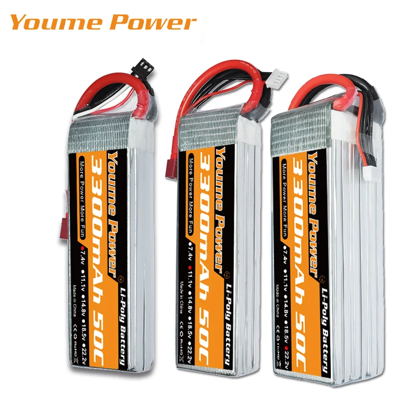 Аккумулятор YOUME RC Lipo 2S 3S 4S 6S 7 4 V 11 1 14 8 22 2 3300 мАч 5S 18 5 50C XT60 T для автомобиля