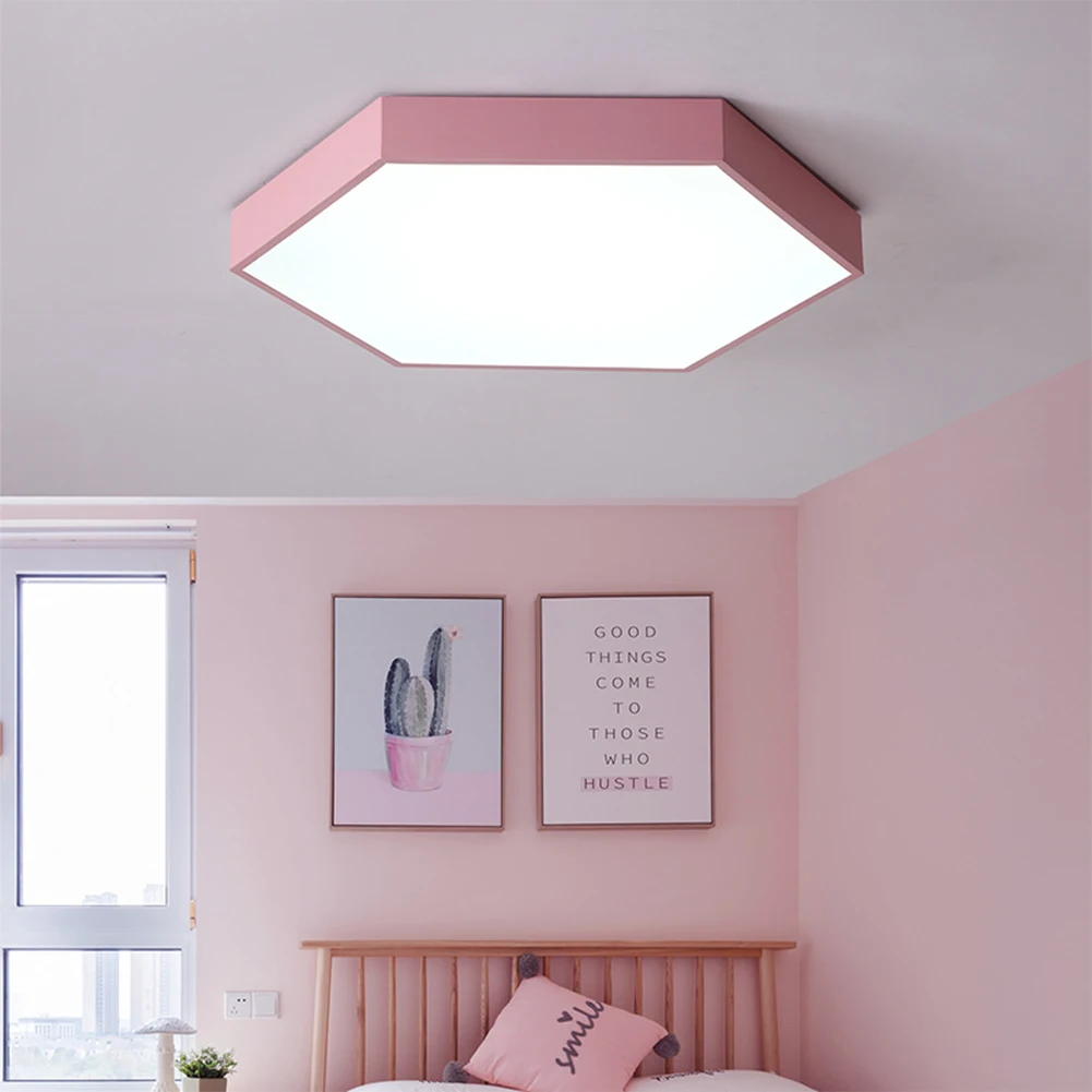 

Iron European Style Home Ceiling Light Ultrathin Study Led Porch Indoor Decoration Bedroom Kitchen Surface Mounted Hexagon