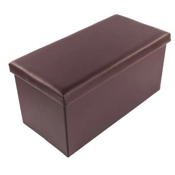 

Non-slip PVC Leather Footstool Foldable Rectangle Footstool Soft Surface for Living Room As Stool or Storage Cabinet Waterproof