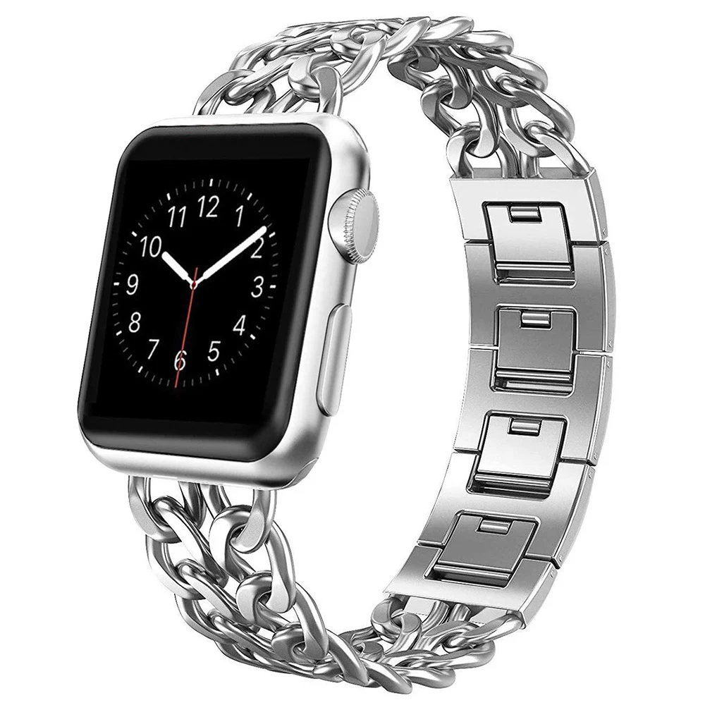 Ремешок из нержавеющей стали для Apple Watch 4 40 мм 44 мм ремешок металлические звенья браслет iWatch ремешок для Apple Watch Series 1 2 3 42 мм 38 мм