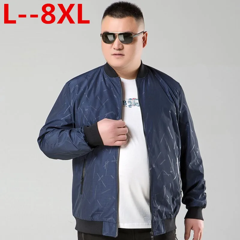Большие размеры 10xl 8xl 6xl 5xl 4xl Весенняя Новинка мужская куртка-бомбер на молнии