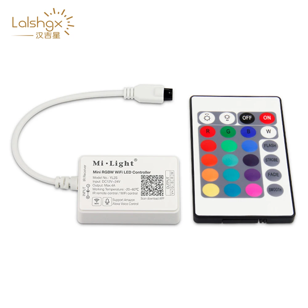 

Mini RGB RGBW WiFi LED Controller YL1S YL2S DC12~24V Max.4A support Amazon Alexa voice control colorful light change adjustable