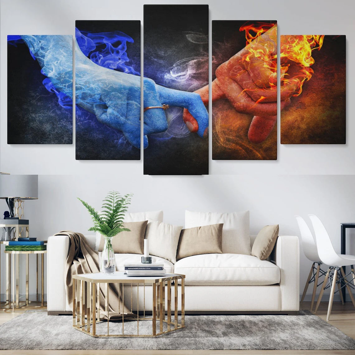 Toile D'art Mural 5 Pièces, Peinture Abstraite De Couple, Affiche À Main,  Maison Moderne, Salon Chambre À Coucher Pour Décoration, Cadre Photos -  Peinture Et Calligraphie - AliExpress