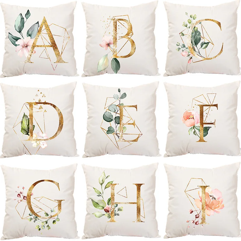 

Hot Popular Letter Design Sofa Cushion Cover Home Furnishing Decorative Printing Pillowcase Nordic Style Pillow Cover