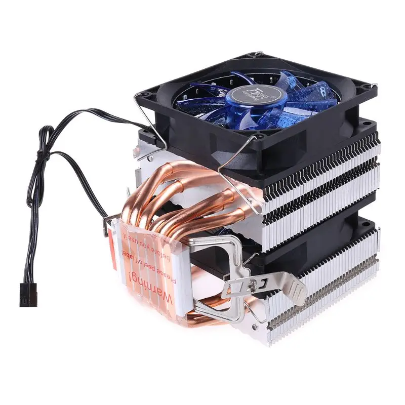 4PIN CPU Cooler 115X 1366 2011 6 Heatpipe Dual tower Cooling Fan for Inter AMD 4