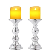 

1Pair Metal Gold/Silver Plated Candle Holder For Wedding Prop Candlelight Dinner Hotel Home Decoration
