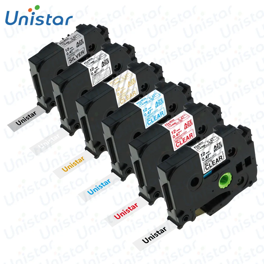 Unistar совместимы для Brother TZe-M31 TZe-M32 TZe-M33 TZe-M34 TZe-M35 TZe-M931 запечатанных лент для ламинирования использовать в p-касания PT-D210