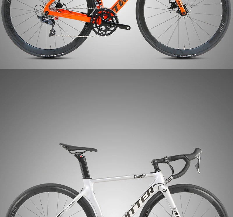 TWITTER Carbon Road bike 22 speed Disc brake road bike Carbon wheel For 105/R7000 UT/R8000 Components