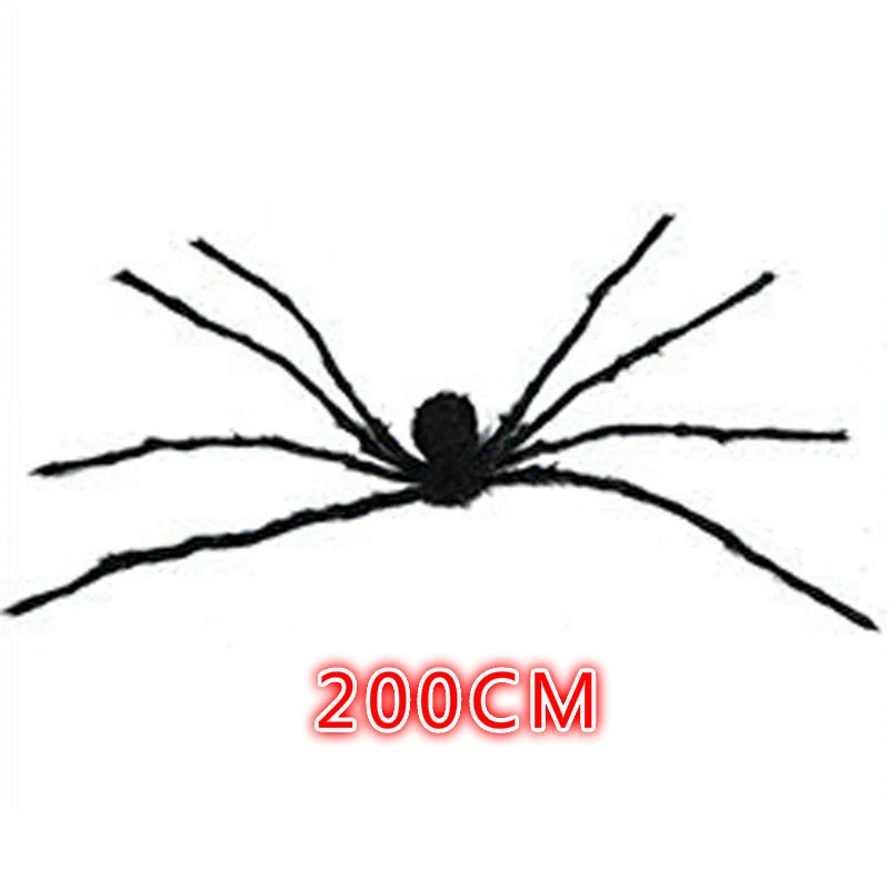 Spider-200cm Хэллоуин имитация паук ужасный Поддельные меховой паук 50/70/90/125/200 см игрушечные пауки декор для Хэллоуина, вечеринки - Цвет: Spider-200cm