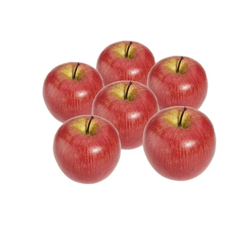 

Decorative Artificial Apple Plastic Fruits Imitation Home Decor 6pcs Red