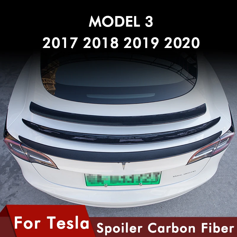 Heenvn Model3 High Performance Version Trunk Wing Spoiler For Tesla Model 3 Spoiler Real Carbon Fiber Model Three Accessories