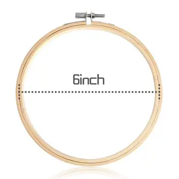 

New 12 Pieces 6 Inch Wooden Embroidery Hoops Bulk Wholesale Bamboo Circle Cross Stitch Hoop Round Ring for Art Craft Handy Sewin